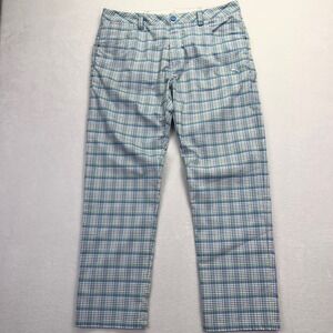 Puma Golf Pants Mens W36 Blue Green Plaid SportLifestyle Checkered Stretch